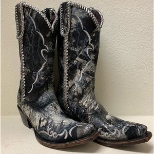 Lucchese Black/Silver Boot 8B